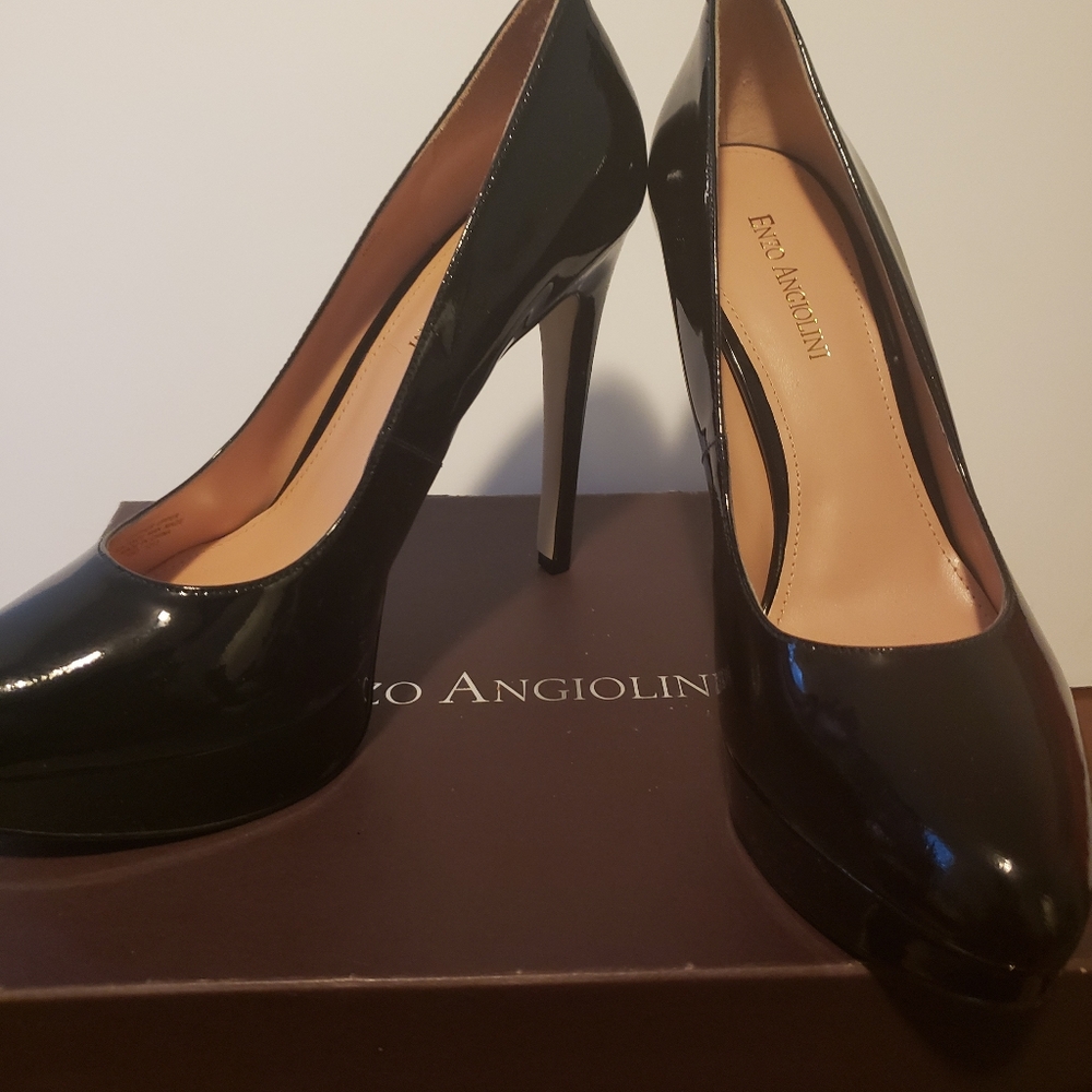Enzo Angiolini Black Patent Leather Pumps
